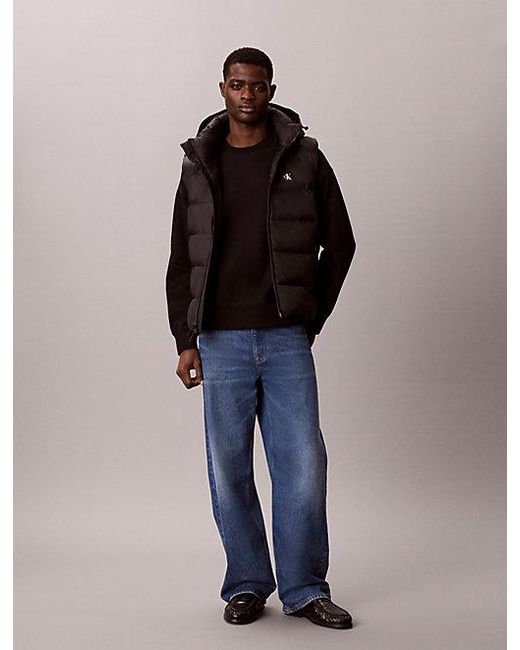 Calvin Klein Blue Jeans Hooded Down Puffer Gilet for men