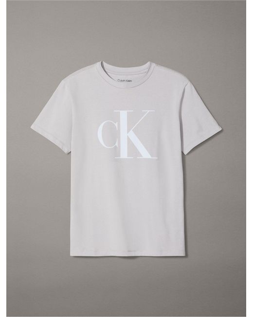 Calvin Klein White Monogram Logo Crewneck T-shirt