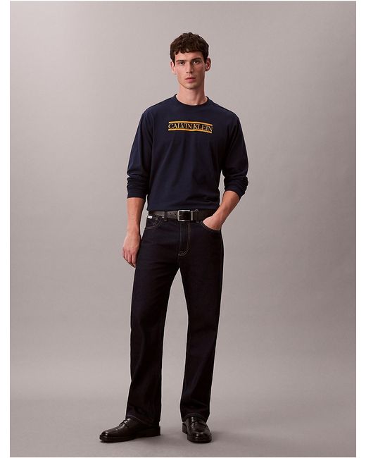 Calvin Klein Blue Calvin Klein Line Logo Graphic Relaxed T-Shirt for men
