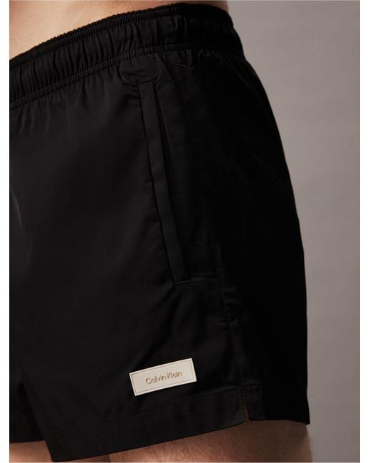 Calvin Klein Black Solid Tonal Swim Shorts for men