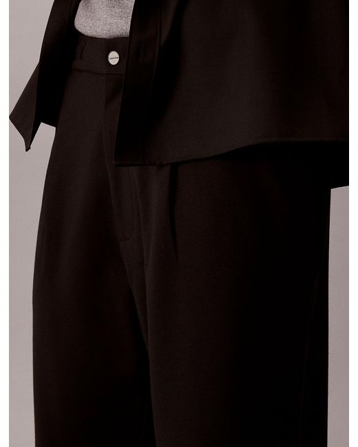 Calvin Klein Black Comfort Knit Tapered Trousers for men