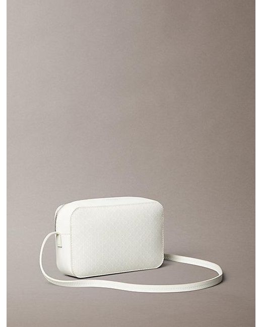 Calvin Klein Natural Allover Emblem Logo Camera Bag