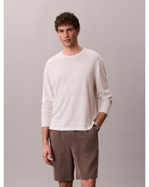 Calvin Klein Pink Soft Modal Drawstring Shorts for men