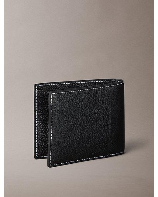Calvin Klein Gray Monologo Bifold Wallet With Coin Pouch for men