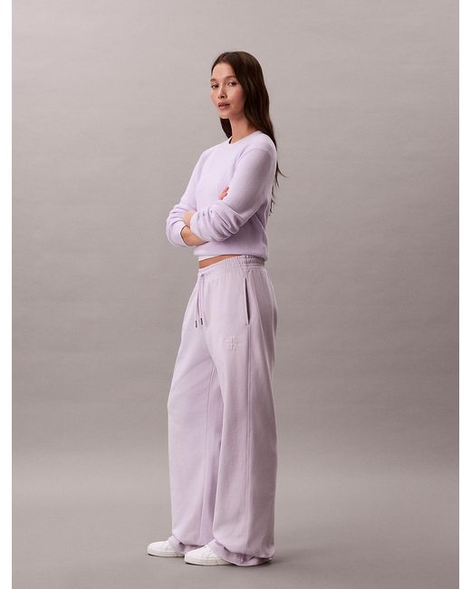 Calvin Klein Pink Cotton Terry Monogram Joggers