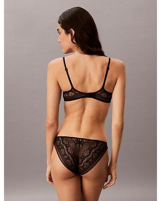 Calvin Klein Brown Bikini Briefs Eternal Stretch Lace