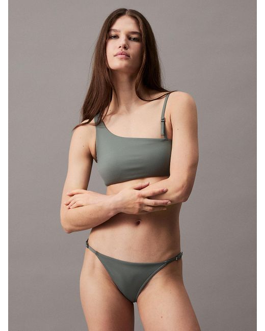 Calvin Klein Gray Bikini Bottoms - Ck Micro Belt