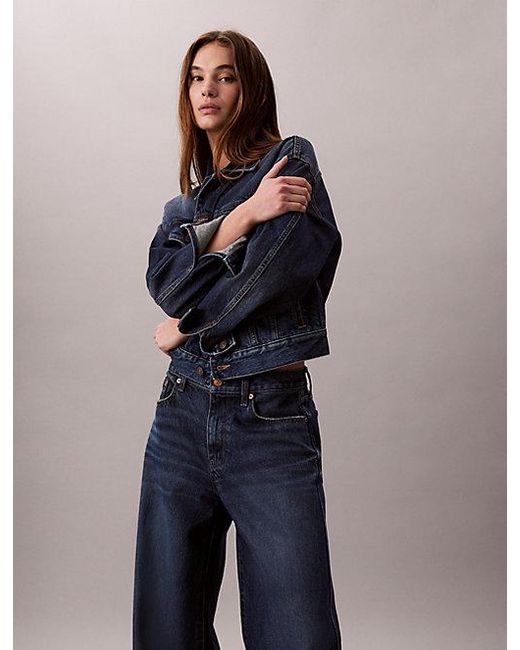 Calvin Klein Ultra Wide Leg Jeans in het Blue