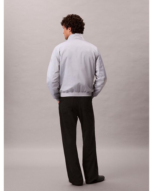 Calvin Klein Gray Padded Zip Mock Neck Jacket for men