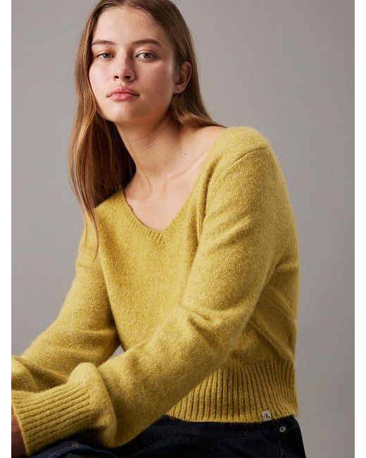 Maglione Con Scollo A V di Calvin Klein in Multicolor