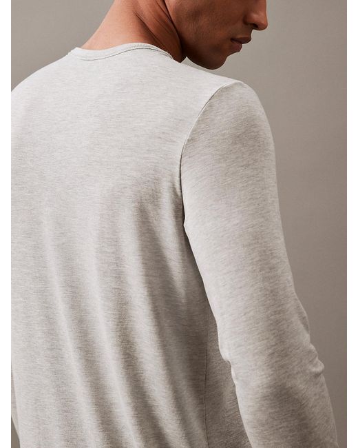 Haut de pyjama à manches longues - Ultra Soft Modern Calvin Klein pour homme en coloris White