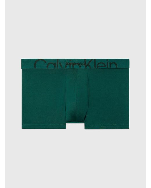 Calvin Klein Green Low Rise Trunks - Embossed Icon for men
