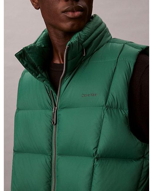 Calvin Klein Green Nylon Quilted Puffer Vest for men