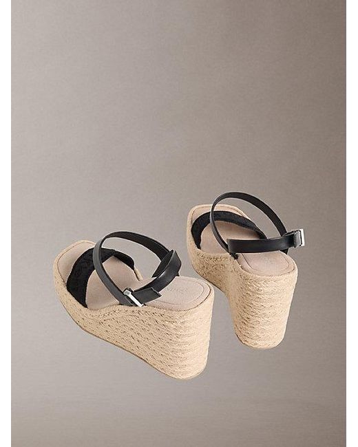 Calvin Klein Gray Elisabeth Espadrille Wedge Sandals