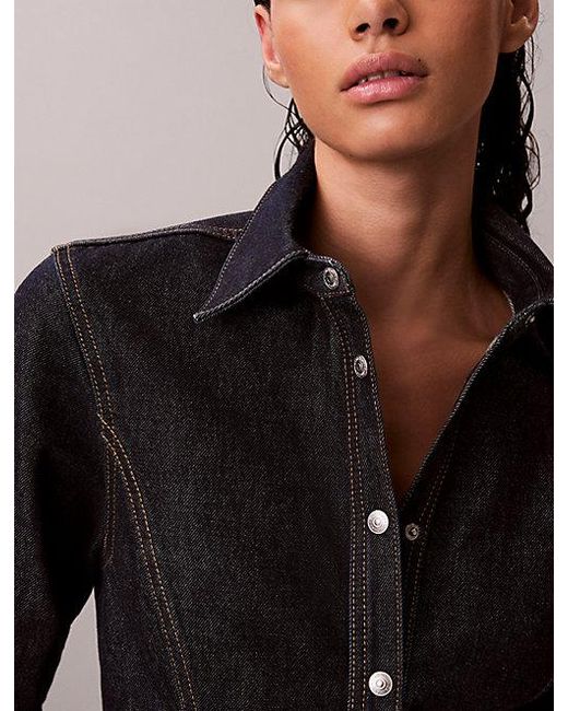 Calvin Klein Blue Jeans Denim Seamed Dress