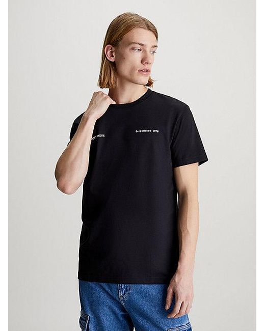 Camiseta con logo en la parte trasera Calvin Klein de hombre de color Blue