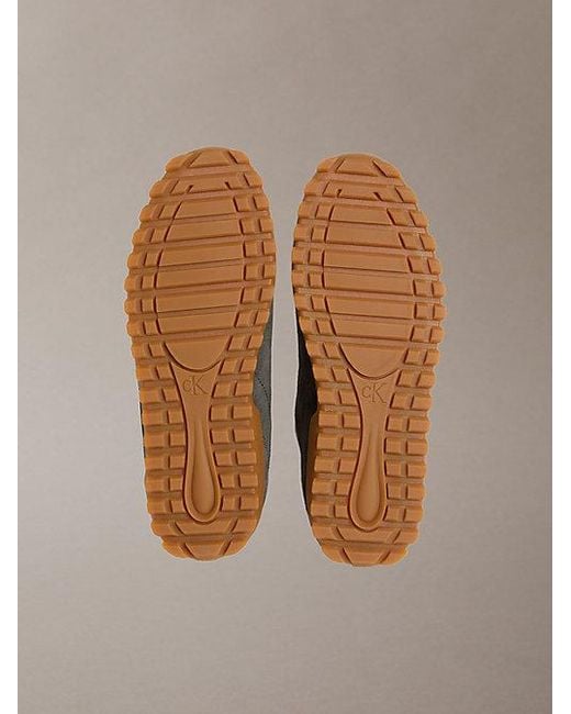 Calvin Klein Brown Suede Low Profile Runner Trainers