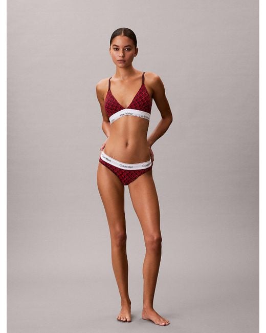 Calvin Klein Red Lightly Lined Triangle Bralette