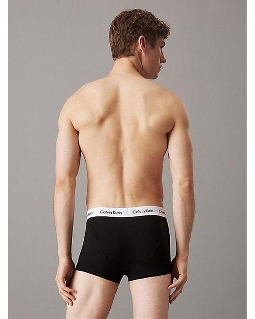 Calvin Klein Black Low Rise Trunk 3pk 0000u2664g Boxers,b- White for men