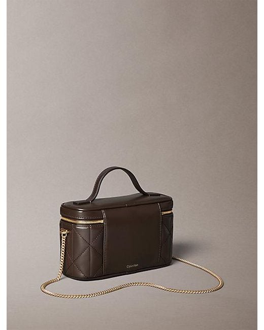 Calvin Klein Gray Quilted Beauty Case