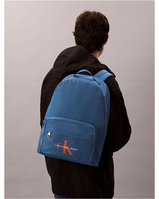 Calvin Klein Blue Monogram Logo Sport Backpack for men