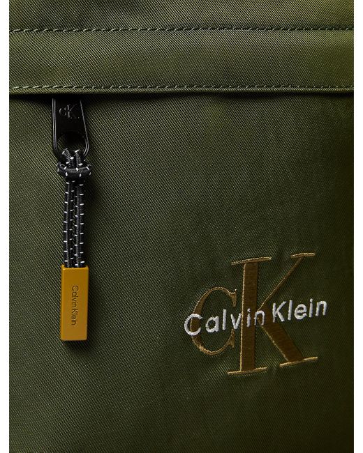 Calvin Klein Green Nylon Monogram Logo Flatpack for men