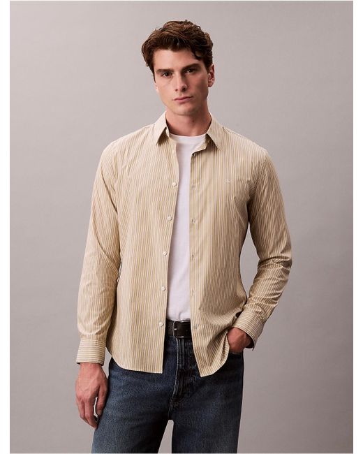 Calvin Klein Multicolor Stripe Slim Stretch Button-Down Shirt for men