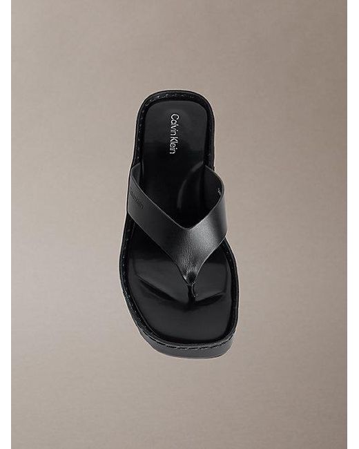 Calvin Klein Multicolor Milana Leather Heeled Thong Sandals
