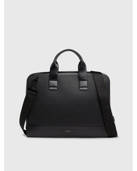 Calvin Klein Black Slim Logo Laptop Bag for men