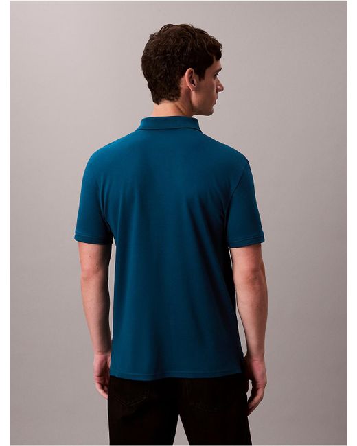 Calvin Klein Blue Liquid Touch Polo Shirt for men