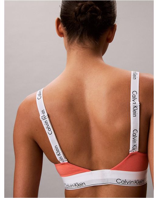 Calvin Klein Orange Icon Cotton Modal Lightly Lined Bralette