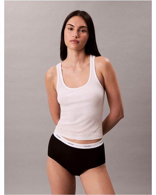 Calvin Klein White Briefs Cotton Stretch Rib