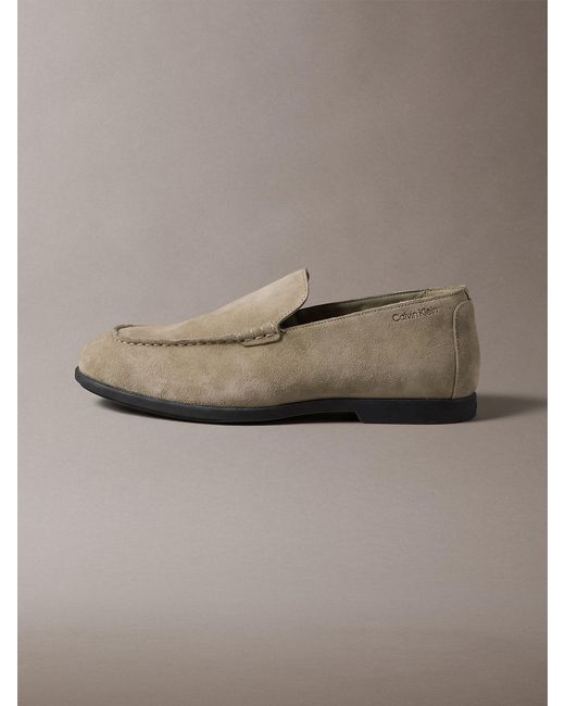 Calvin Klein Gray Suede Hybrid Loafers for men