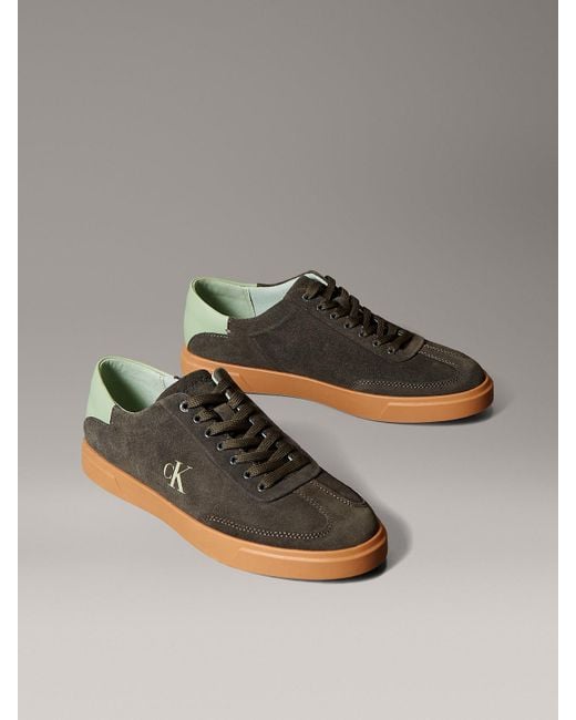 Baskets En Daim Avec Logo Signature Calvin Klein en coloris Gray