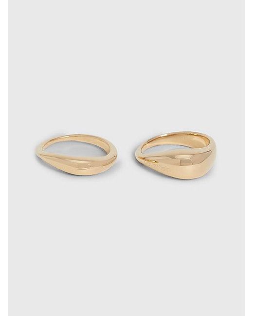 Calvin Klein Natural Organic Shape 2 -Piece Rings Set