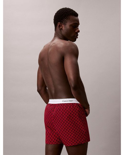 Calvin Klein Red 3 Pack Slim Boxers for men