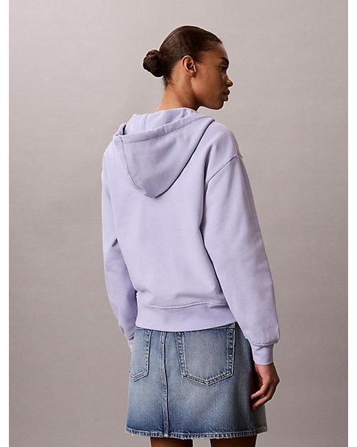 Calvin Klein Gray Jeans Relaxed Monogram Zip Hoodie