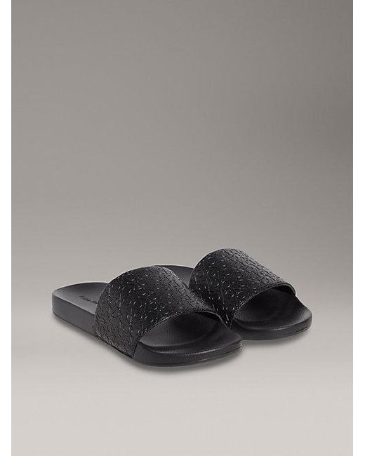 Calvin Klein Logo-Slippers in Gray für Herren