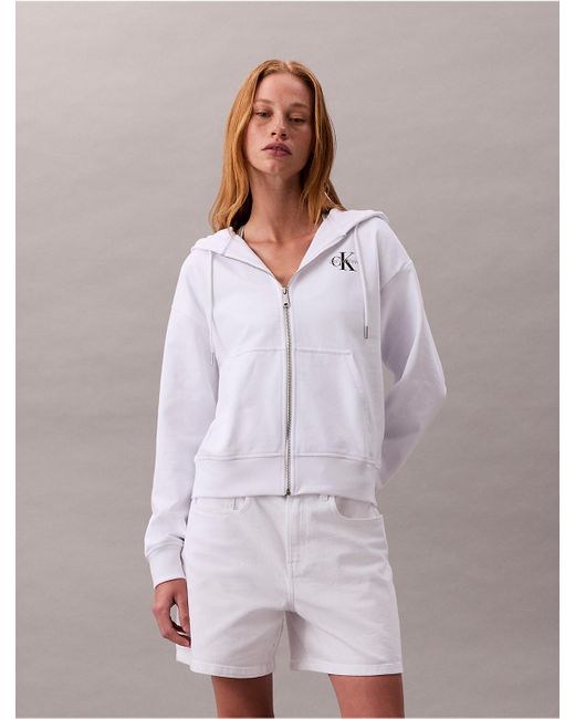 Calvin Klein Purple Monogram Zip Up Hoodie