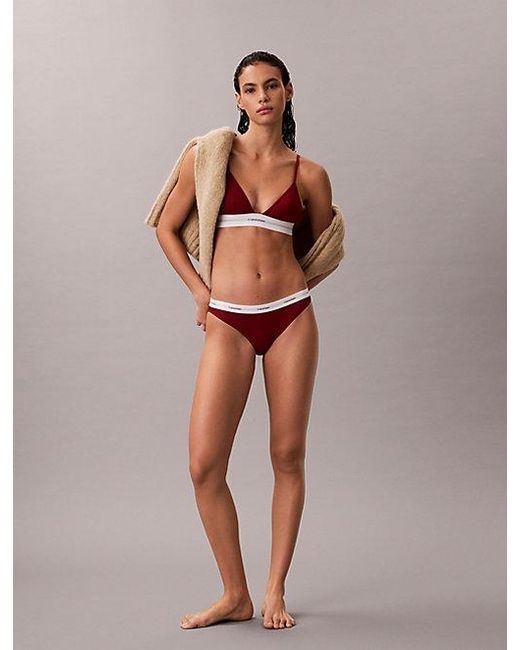 Calvin Klein Brown Bikini Briefs Cotton Stretch Rib