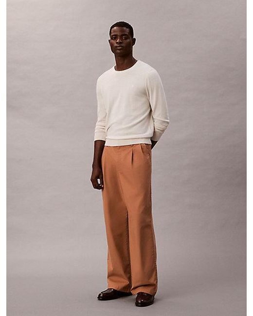 Calvin Klein Multicolor Twill Pleated Trousers for men