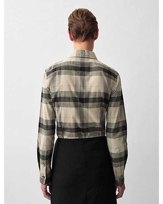 Calvin Klein Gray Scarlett Plaid Button-Up Shirt