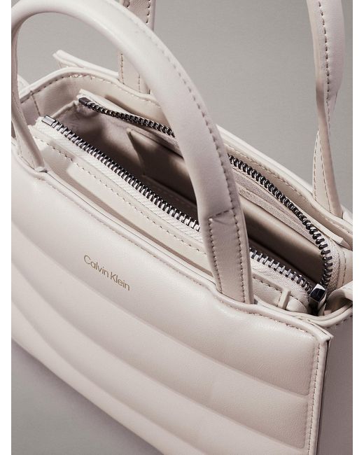 Calvin Klein Gray Mini Quilted Tote Bag