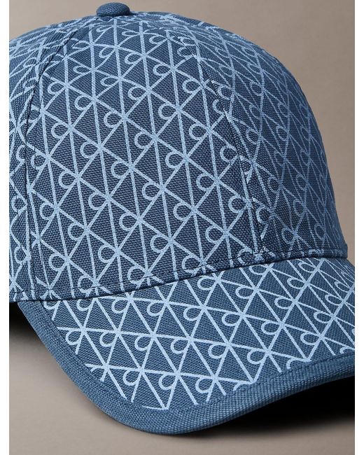 Calvin Klein Blue Canvas Emblem Logo Baseball Cap for men
