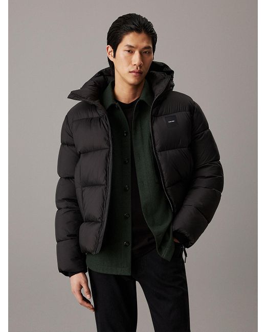 Calvin klein men's hooded puffer coat 2025