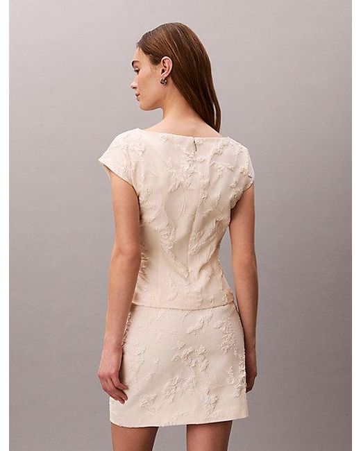 Calvin Klein Cloque Minirok in het Natural