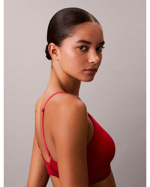 Calvin Klein Red Lightly Lined Triangle Bralette