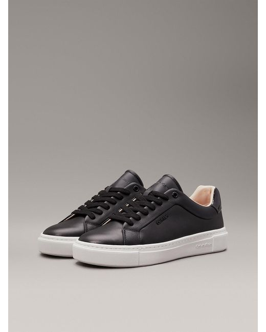 Calvin Klein Gray Leather Trainers