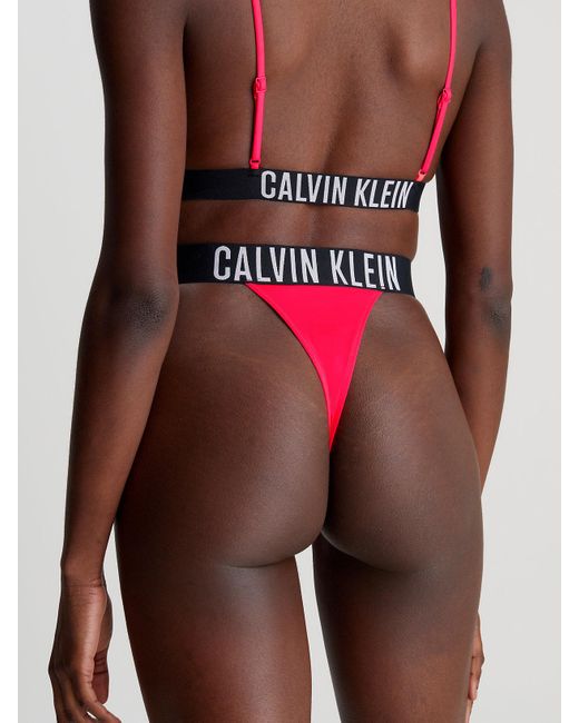 Calvin Klein Red Thong Bikini Bottoms - Intense Power