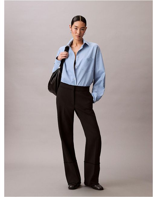 Calvin Klein Blue Raw Edge Trouser